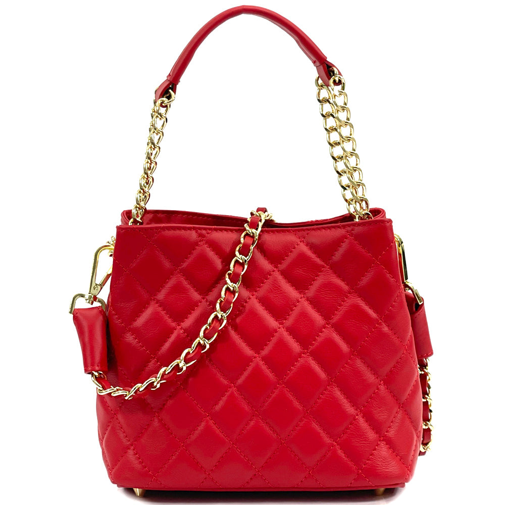 Sabrina Leather Shoulder Bag - Made In Italy