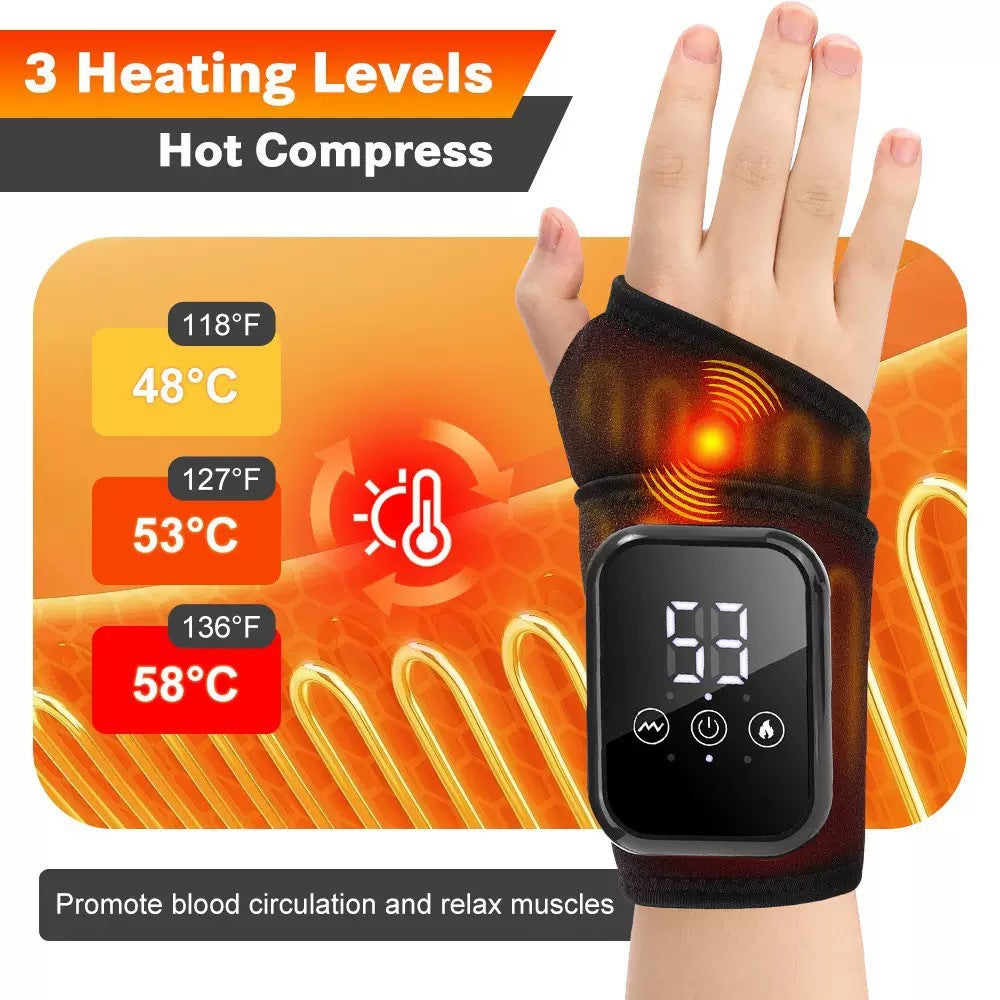 Hand Massager Wrist Support Heat EMS Pulse Device