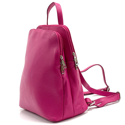 Rosa Cow Leather Backpack - Made In Italy