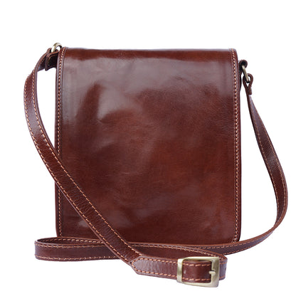 Mirko leather Messenger bag - Made In Italy