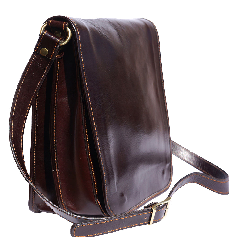 Mirko MM leather Messenger bag - Made In Italy
