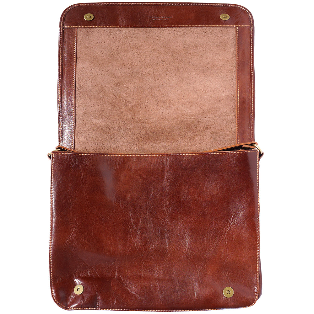 Mirko GM Leather Messenger Bag - Made In Italy