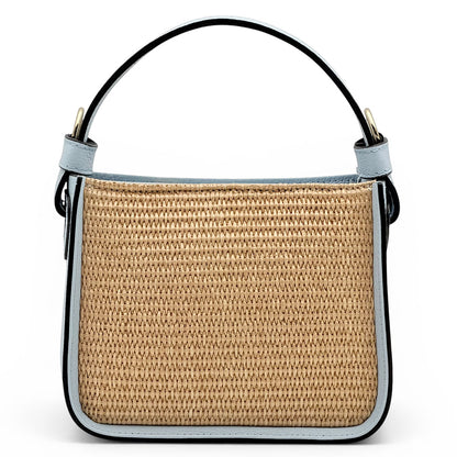 Alice Raffia &amp; Leather Top Handle Bag - Made In Italy