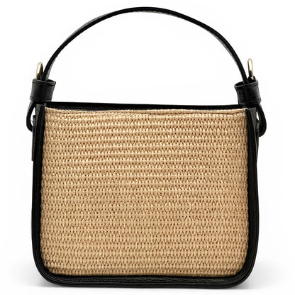 Alice Raffia &amp; Leather Top Handle Bag - Made In Italy