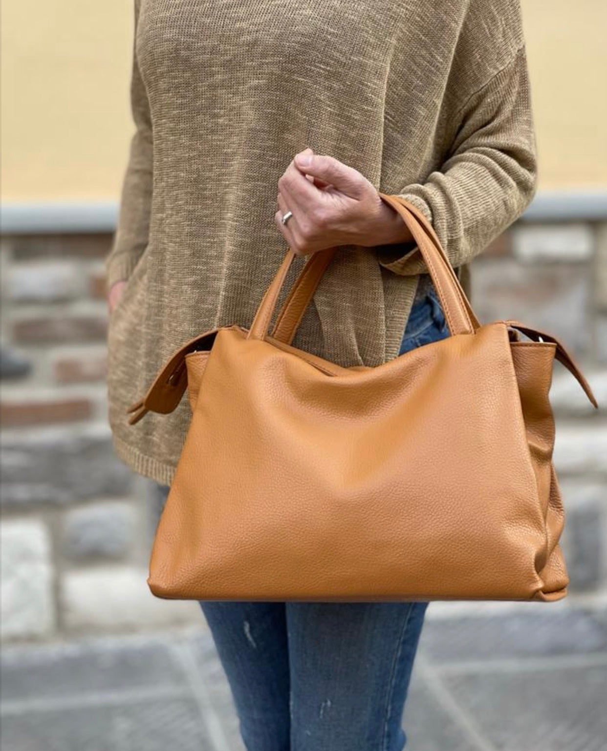 Maya leather handbag - Made In Italy