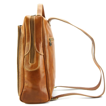 Gabriele Vegetable Tanned Cow Leather Backpack - Made In Italy