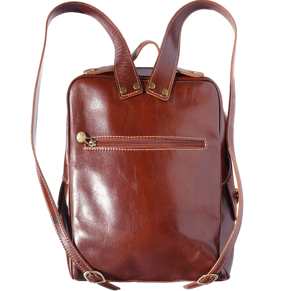 Gabriele Vegetable Tanned Cow Leather Backpack - Made In Italy