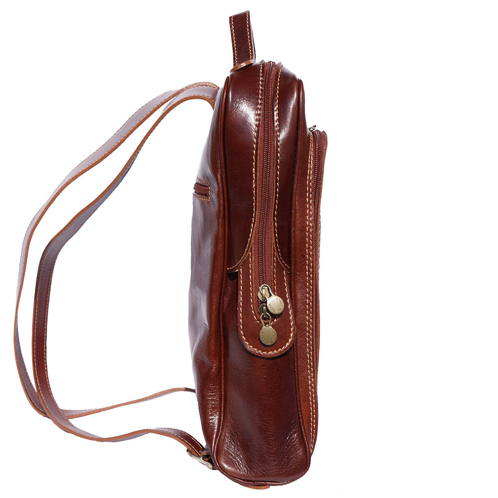 Gabriele Vegetable Tanned Cow Leather Backpack - Made In Italy