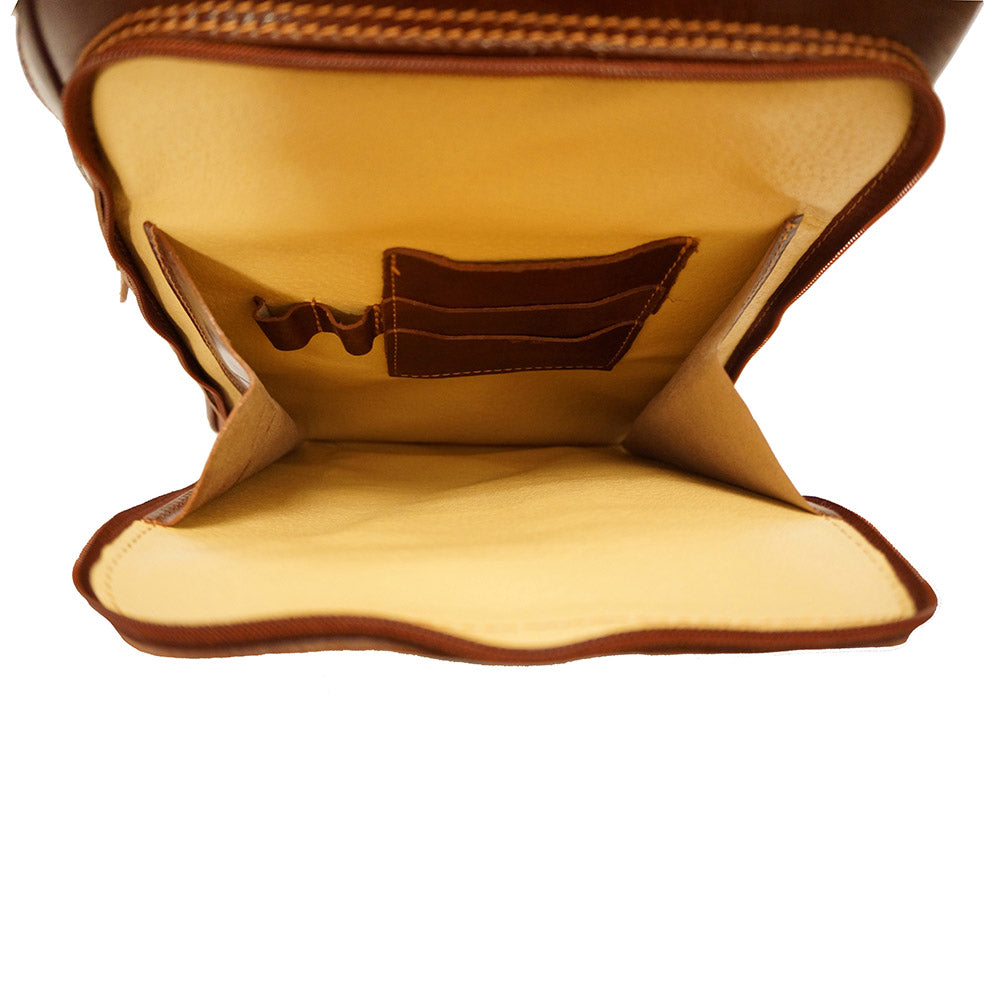 Gabriele Vegetable Tanned Cow Leather Backpack - Made In Italy