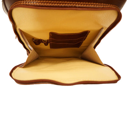 Gabriele Vegetable Tanned Cow Leather Backpack - Made In Italy