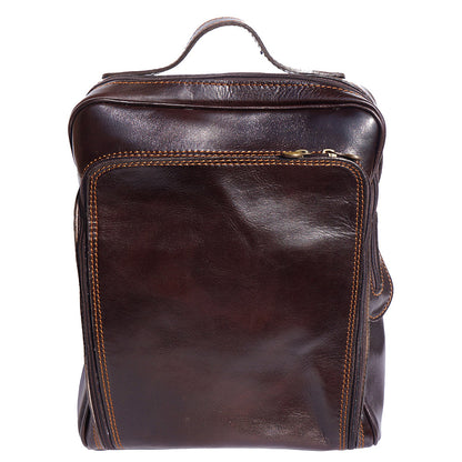 Gabriele Vegetable Tanned Cow Leather Backpack - Made In Italy