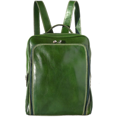 Gabriele Vegetable Tanned Cow Leather Backpack - Made In Italy