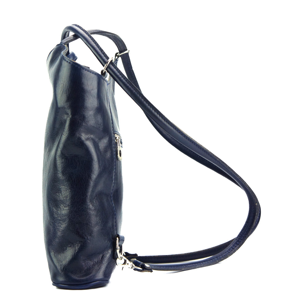 Cloe V Leather Convertible Shoulder Bag - Made In Italy