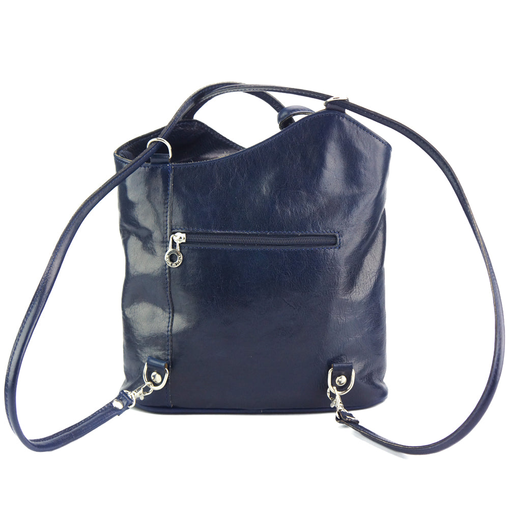 Cloe V Leather Convertible Shoulder Bag - Made In Italy