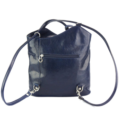 Cloe V Leather Convertible Shoulder Bag - Made In Italy