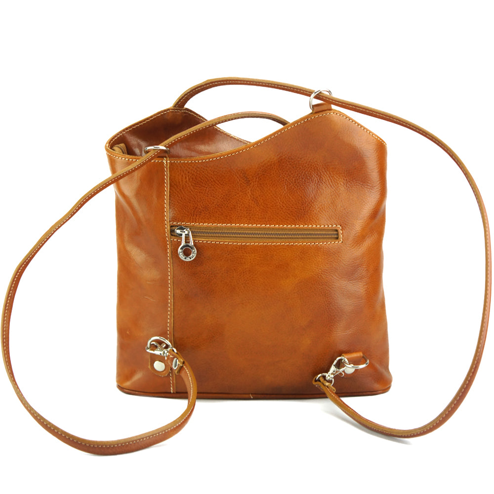 Cloe V Leather Convertible Shoulder Bag - Made In Italy