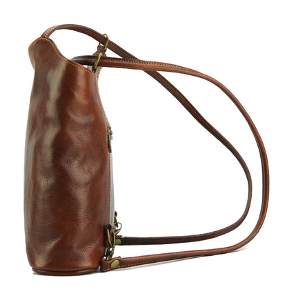 Cloe V Leather Convertible Shoulder Bag - Made In Italy