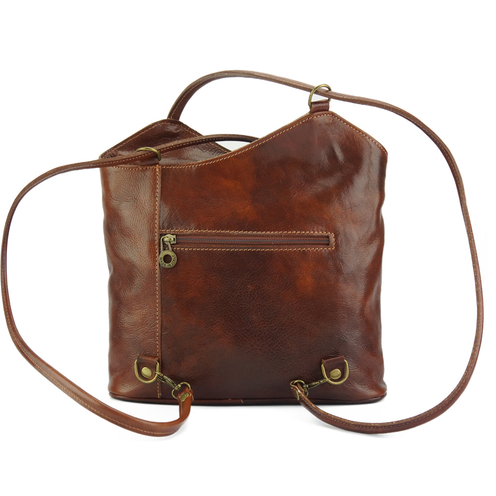 Cloe V Leather Convertible Shoulder Bag - Made In Italy