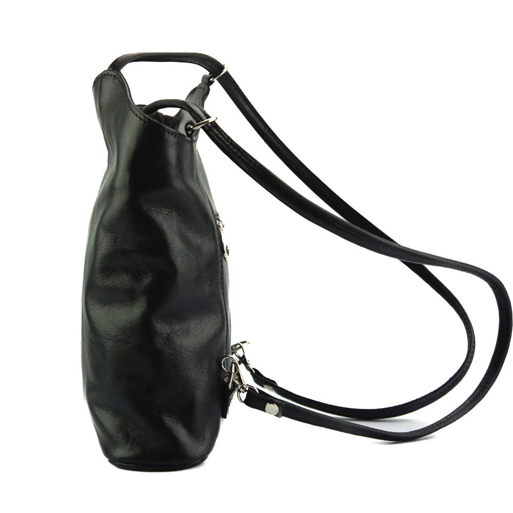 Cloe V Leather Convertible Shoulder Bag - Made In Italy