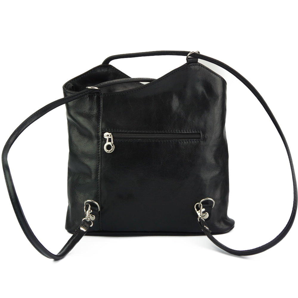 Cloe V Leather Convertible Shoulder Bag - Made In Italy