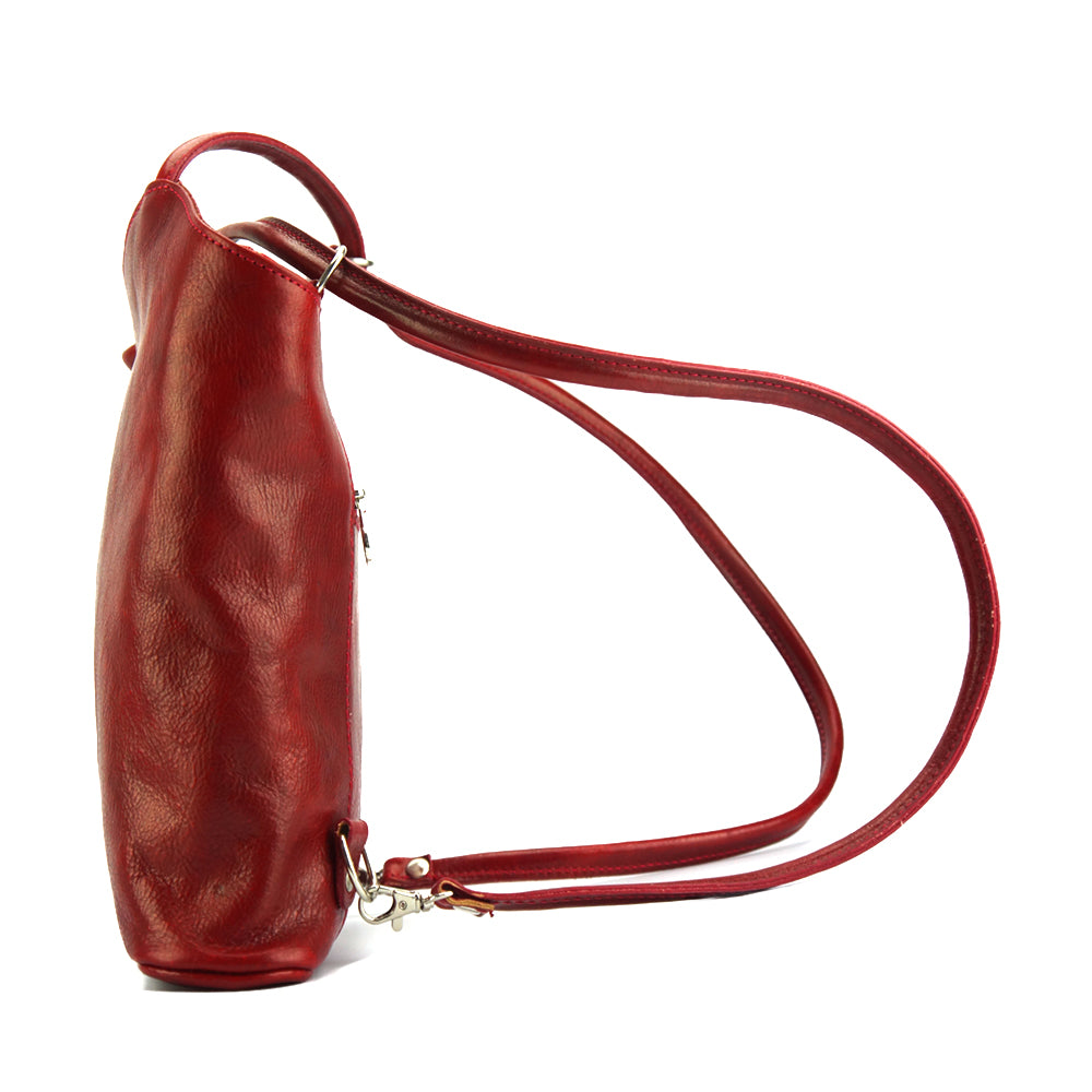 Cloe V Leather Convertible Shoulder Bag - Made In Italy