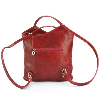 Cloe V Leather Convertible Shoulder Bag - Made In Italy