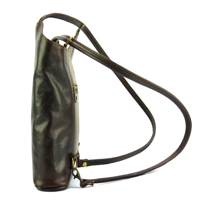 Cloe V Leather Convertible Shoulder Bag - Made In Italy