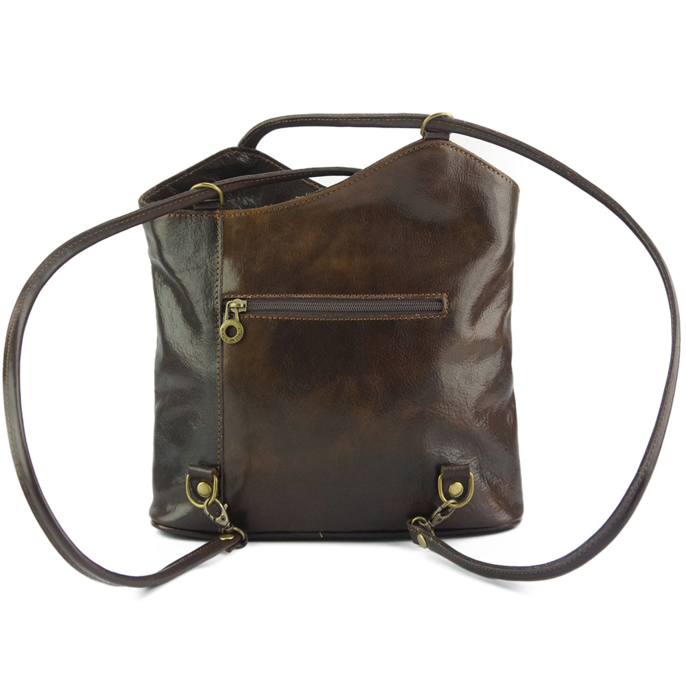 Cloe V Leather Convertible Shoulder Bag - Made In Italy