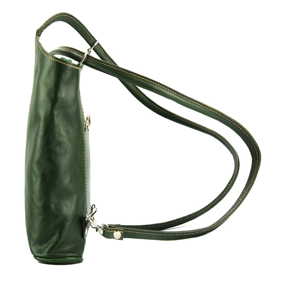 Cloe V Leather Convertible Shoulder Bag - Made In Italy