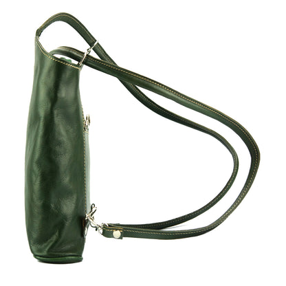 Cloe V Leather Convertible Shoulder Bag - Made In Italy