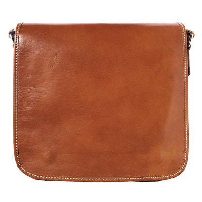 Christopher Messenger Bag in Vegetable Tanned Cow Leather - Made In Italy