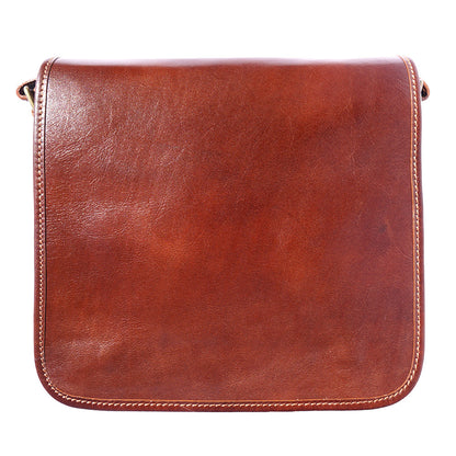 Christopher Messenger Bag in Vegetable Tanned Cow Leather - Made In Italy