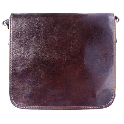 Christopher Messenger Bag in Vegetable Tanned Cow Leather - Made In Italy