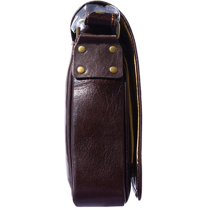 Christopher Messenger Bag in Vegetable Tanned Cow Leather - Made In Italy