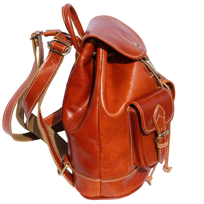 Davide leather backpack - Made In Italy