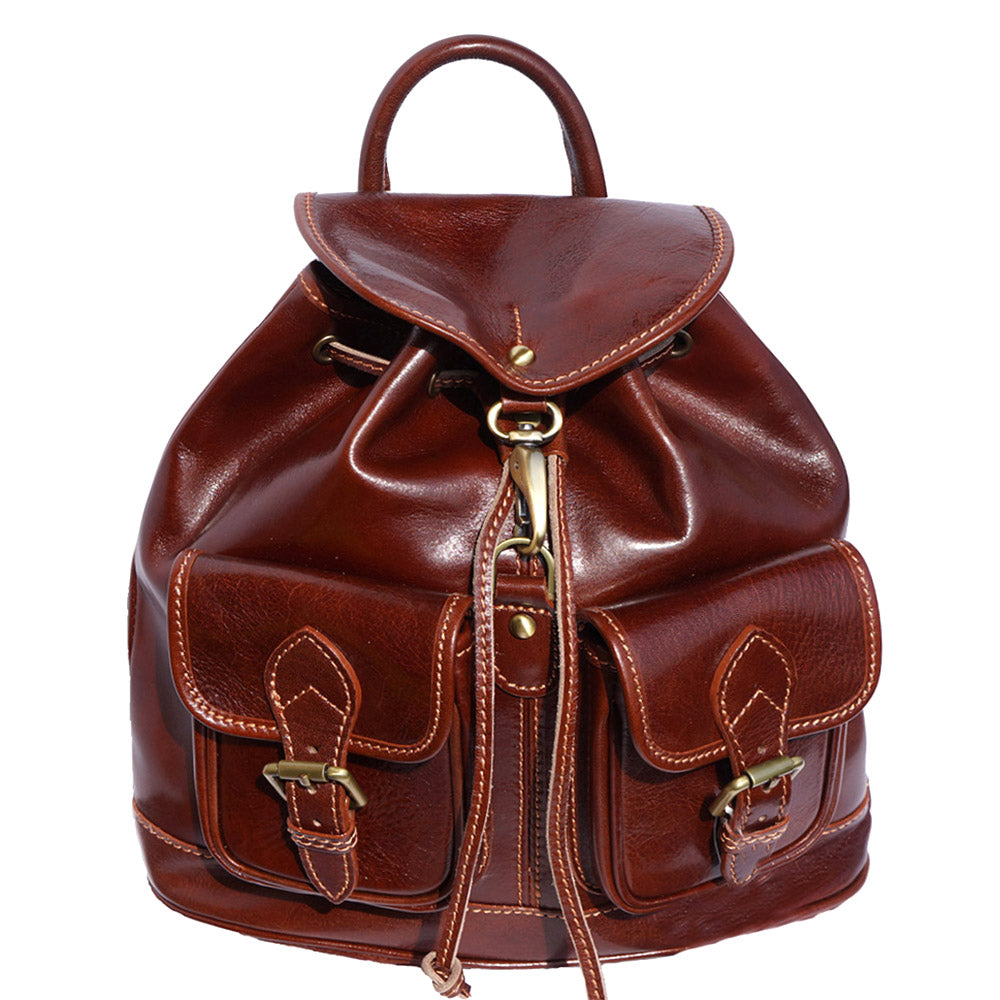 Davide leather backpack - Made In Italy