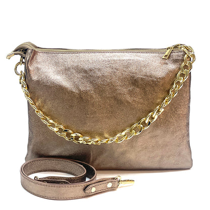 Tournon Leather Shoulder Bag - Made In Italy