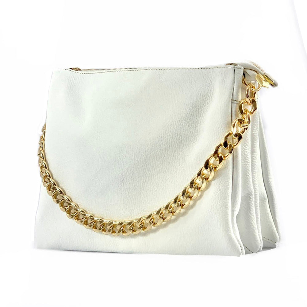 Tournon Leather Shoulder Bag - Made In Italy