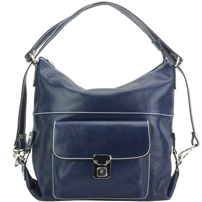 Barbara Convertible Leather Shoulder and Backpack Bag - Made In Italy