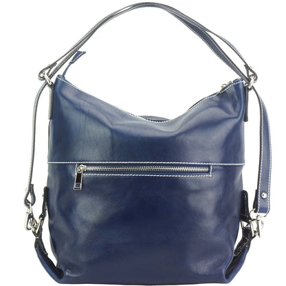 Barbara Convertible Leather Shoulder and Backpack Bag - Made In Italy