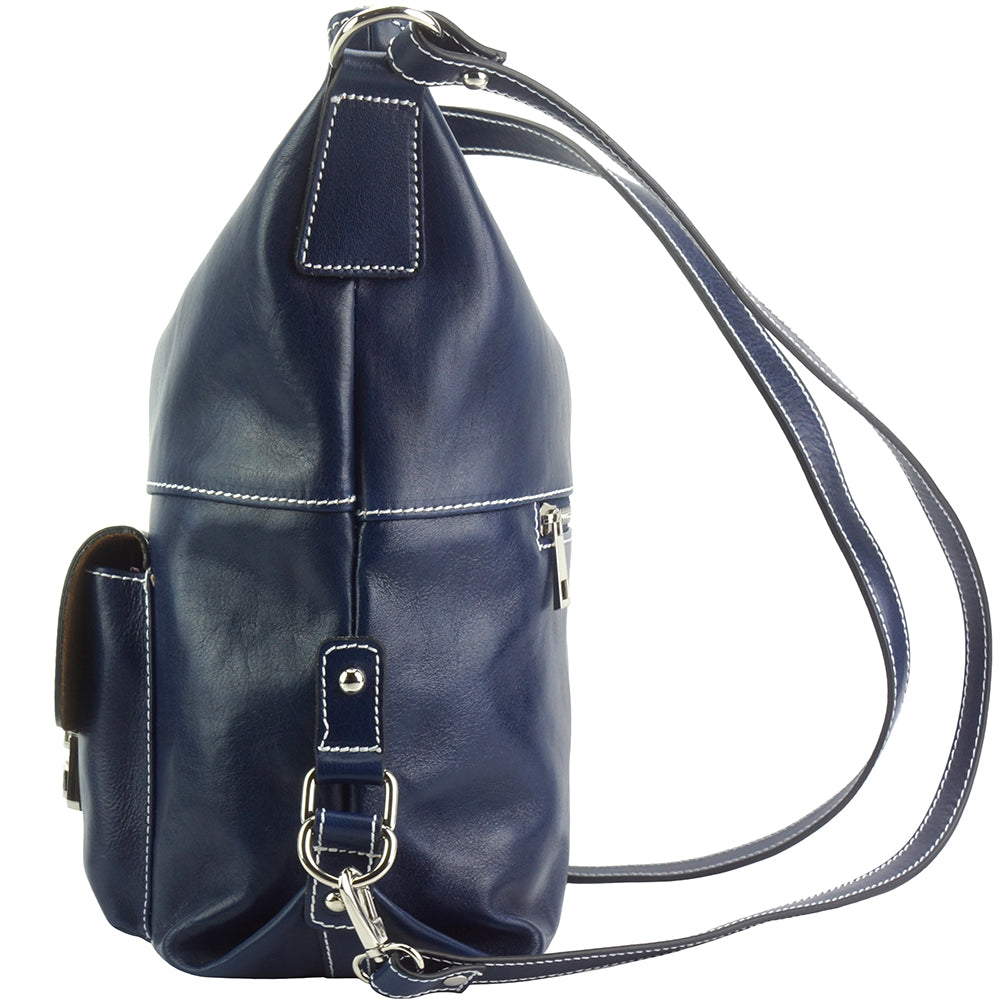 Barbara Convertible Leather Shoulder and Backpack Bag - Made In Italy