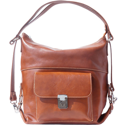Barbara Convertible Leather Shoulder and Backpack Bag - Made In Italy