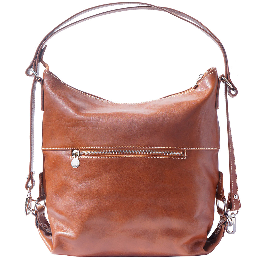 Barbara Convertible Leather Shoulder and Backpack Bag - Made In Italy