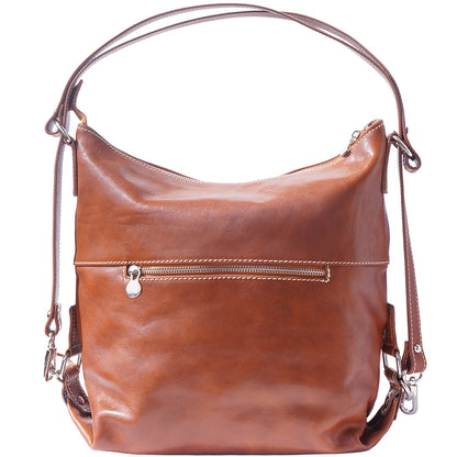 Barbara Convertible Leather Shoulder and Backpack Bag - Made In Italy