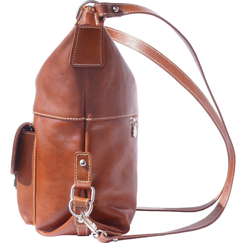 Barbara Convertible Leather Shoulder and Backpack Bag - Made In Italy