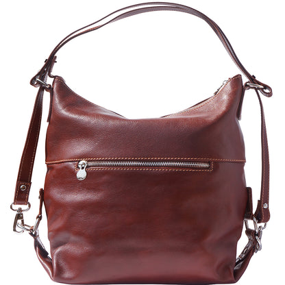 Barbara Convertible Leather Shoulder and Backpack Bag - Made In Italy