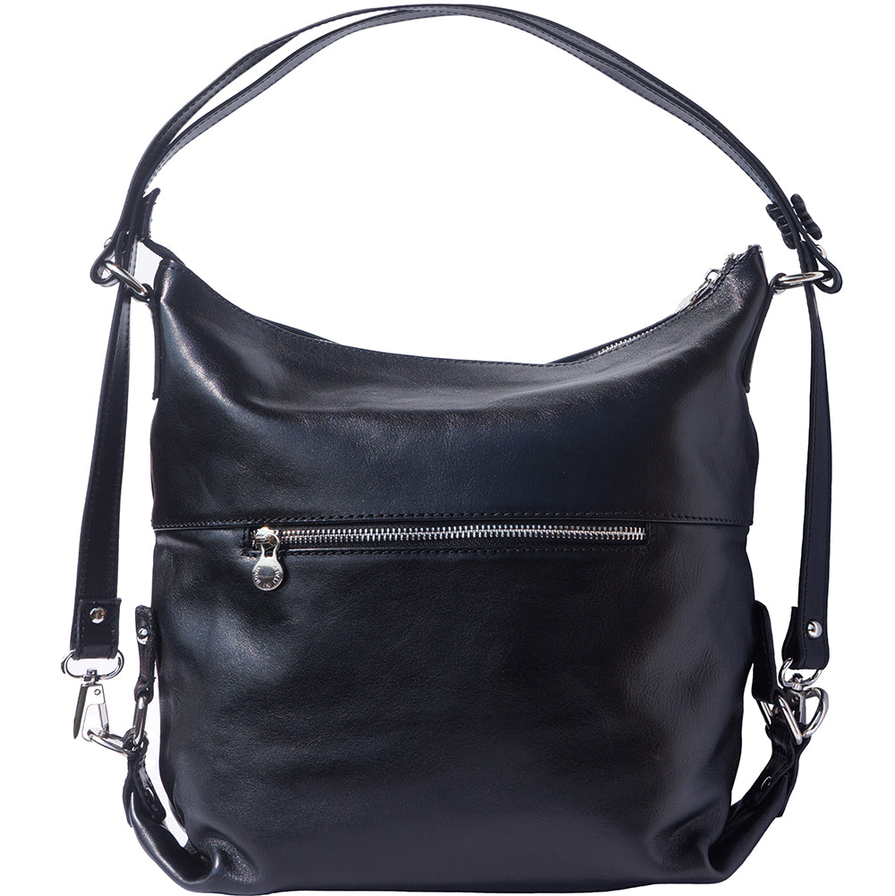 Barbara Convertible Leather Shoulder and Backpack Bag - Made In Italy