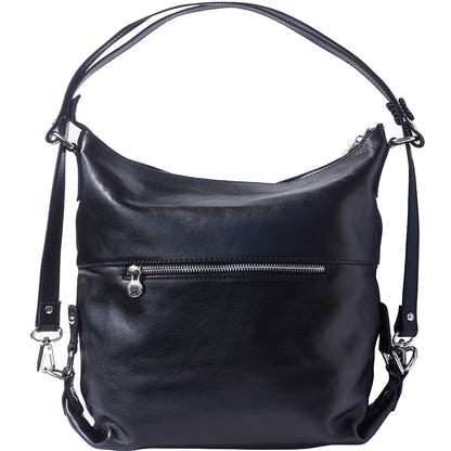 Barbara Convertible Leather Shoulder and Backpack Bag - Made In Italy