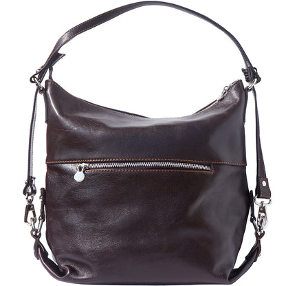 Barbara Convertible Leather Shoulder and Backpack Bag - Made In Italy