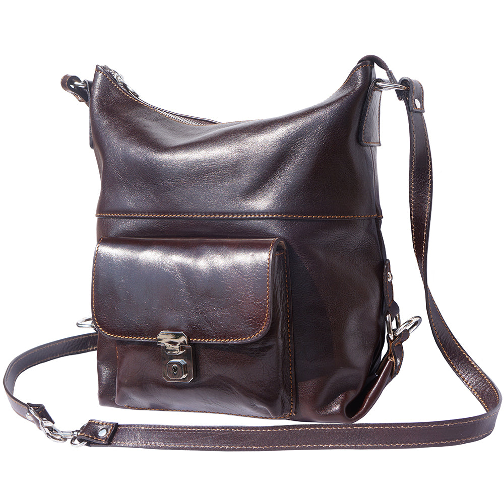 Barbara Convertible Leather Shoulder and Backpack Bag - Made In Italy